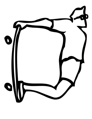 Skateboard Letter D Coloring Page